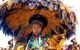 Boy in costume at the popular Commemoration of the Festa do "Bumba Meu Boi", celebrated every June in the State of Maranhão, northeastern Brazil