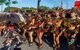 Street dancers at the popular Commemoration of the Festa do "Bumba Meu Boi", celebrated every June in the State of Maranhão, northeastern Brazil