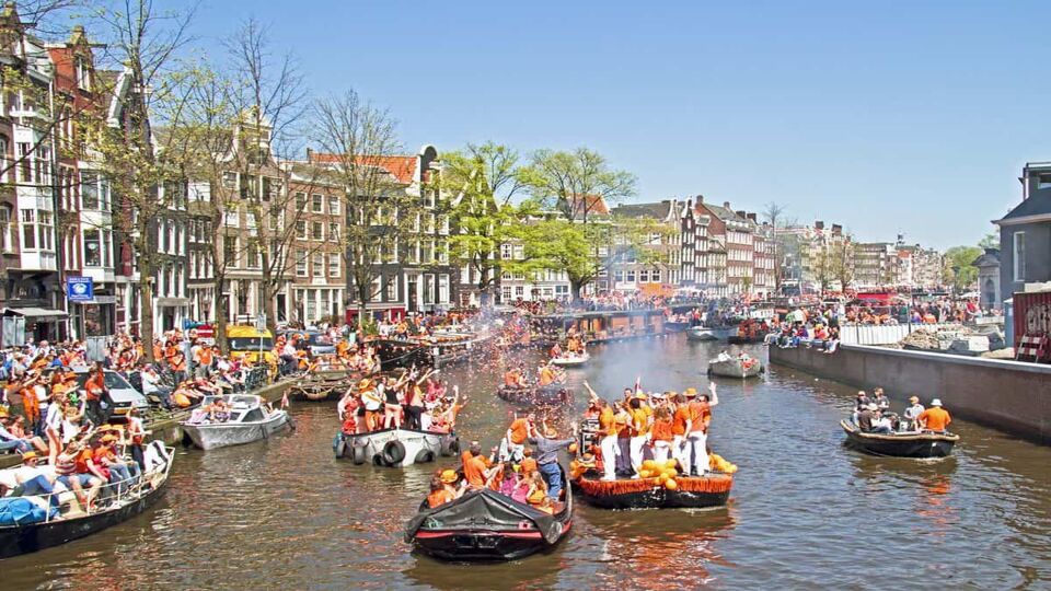 People on boats enjoying celebrations