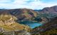 View of a lake between mountains in the national park