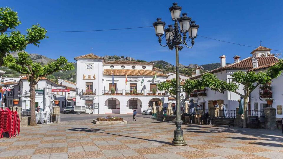 A pretty central square in a white village
