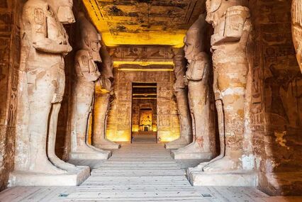 The Holiest of Holies of the Great Temple at the Ramses II Temples at Abu Simbel.