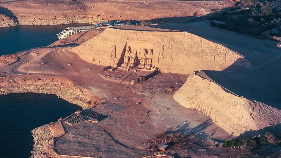Aerial view of the Temple of Ramses II at Abu Simbel