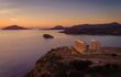 Sunset over the Temple of Poseidon at Cape Sounio.