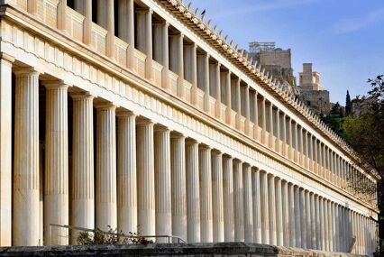 Exterior pillars of the Ancient Agora