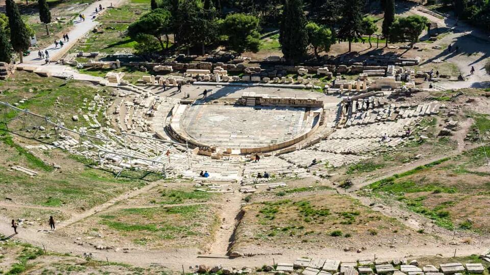 The Theatre of Dionysus visible from above
