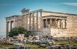 Erechtheum temple ruins and the Parthenon in the background
