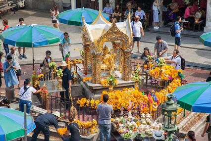 Shrine gilded with flowers