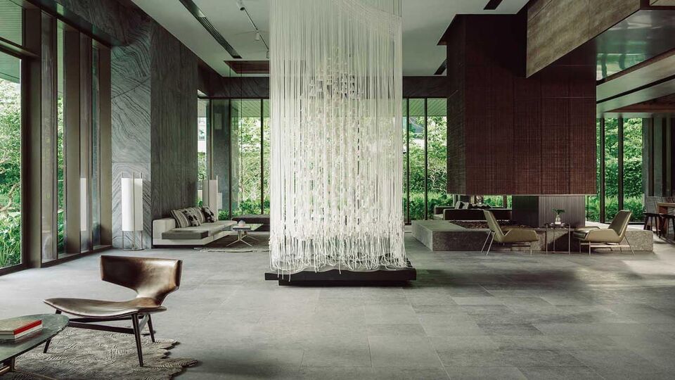 Stylishly designed reception and lounge area