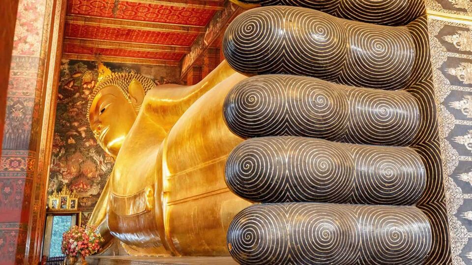 Feet of giant reclining Buddha