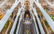 The inside knave and roof of La Sagrada Familia