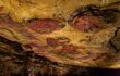 ceiling covered in prehistoric buffalo cave paintings