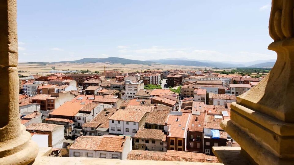 View of town rooftops from the monastery