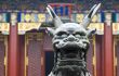 close up of a qilin of the Qing dynasty on guard at Beijing's Summer Palace