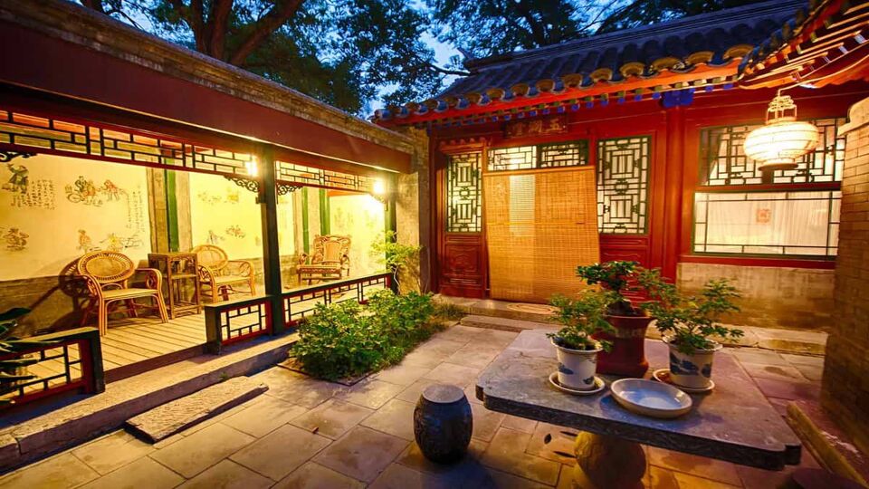 Typical courtyard in the old Hutongs in Beijing. The Hutongs provide a glimpse of life in Beijing centuries ago.