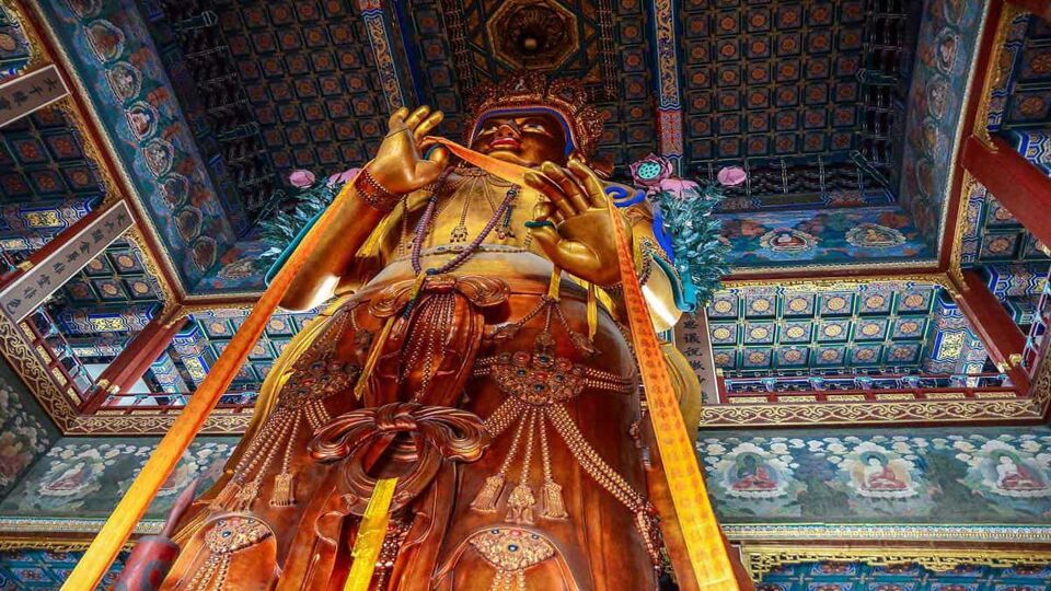 Large statue in Lama Temple, Beijing