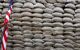 wall of sandbags at checkpoint charlie