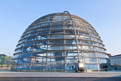 the famous glass dome at the German Parliament, The Reichstag