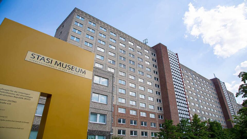 exterior of the Stasi-Museum building in berlin