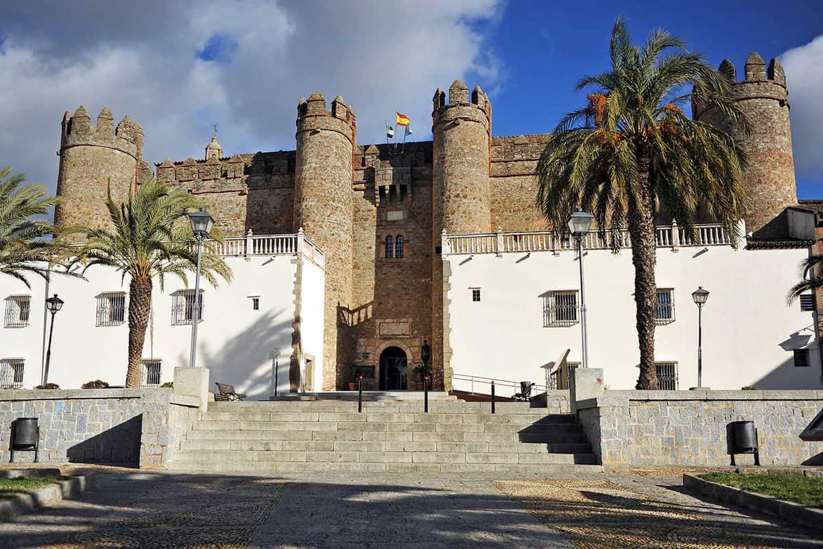 Zafra, Extremadura, Spain. Castle of the Dukes of Feria, now a luxury hotel (National Parador) in Zafra, province of Badajoz, Spain