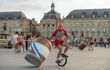 Street performer on a tricycle