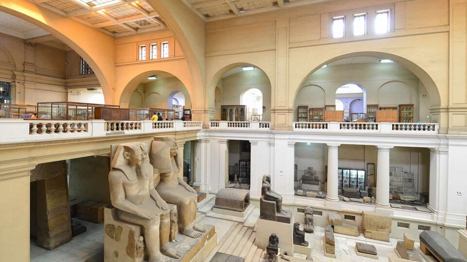 Interior display gallery of the Egyptian Museum, Cairo