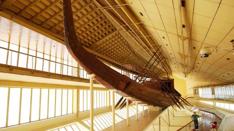 The ship of Pharaoh Khufu, now housed in the Egyptian Museum