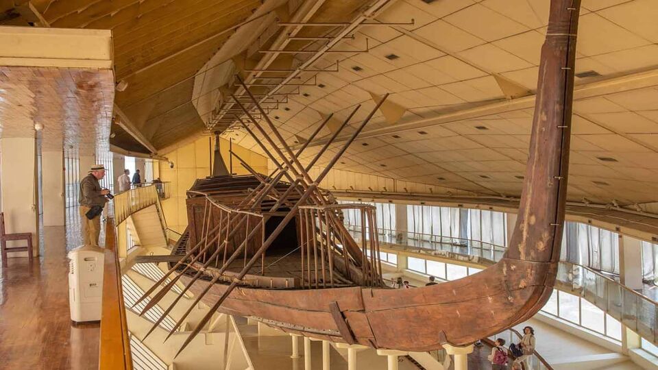 The ship of Pharaoh Khufu, now housed in the Egyptian Museum