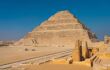 View of the Djoser or Step Pyramid at Saqqara