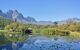 A peaceful lake near the vineyard on a sunny day