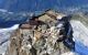 Drone view of the Mountain station of the Aiguille du Midi above Chamonix