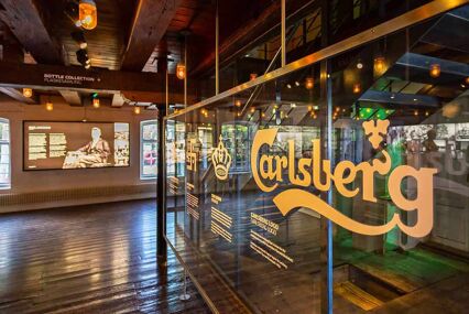 Entry sign to Carlsberg brewery visitor centre