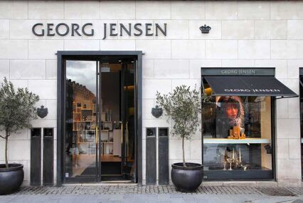 Georg Jensen store, Denmark. Famous Danish luxury jewellery and silverware brand is present globally