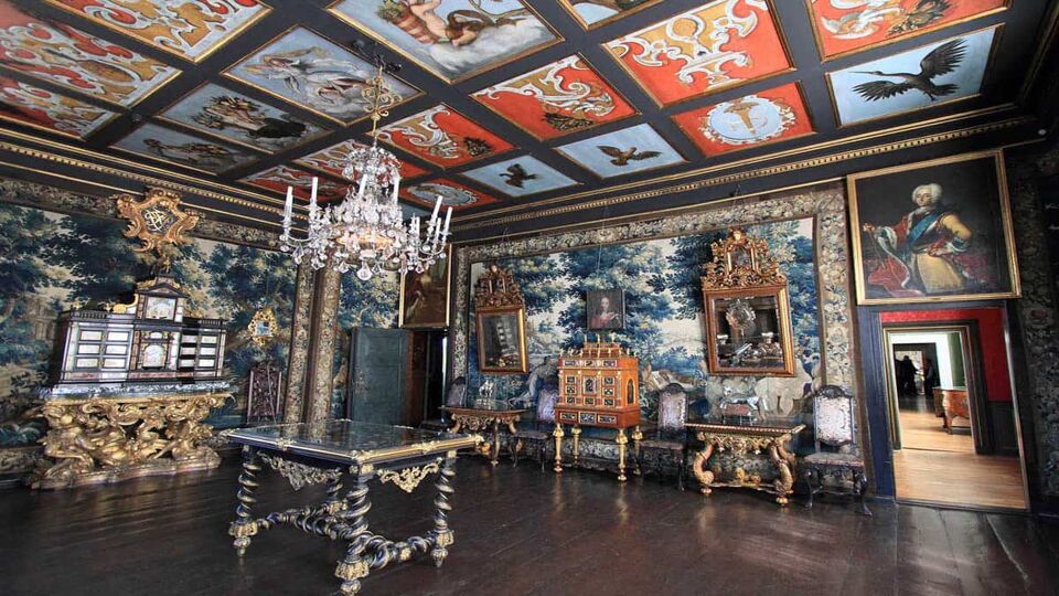 Beautiful decorated living room on the castle