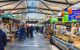 view of the new artistic market hall of Torvehallerne in Copenhagen