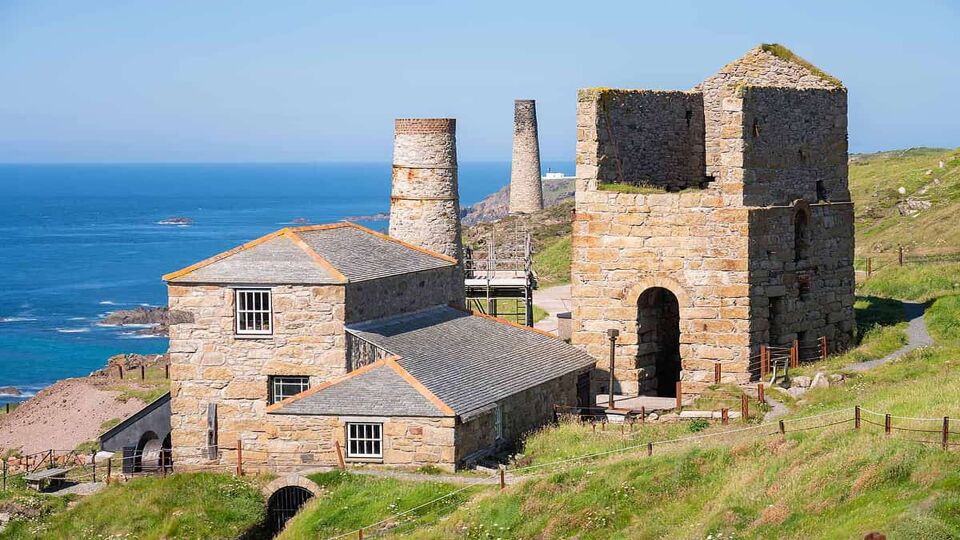 Levant Mine ruins on the Penwith Coast in Cornwall.United Kingdom