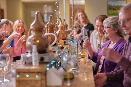 vistiors take a distillery course at Colwith Cornwall