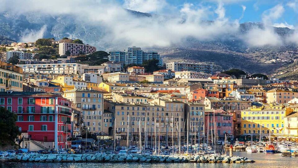 Bastia, Corsica, view of the city beautiful urban landscape, the historical and cultural center of Corsica