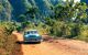 Classic American old cars in the Vinales Valley, Cuba