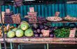 Fruit and vegetables stand at a local market in Neptuno street, Havana, Cuba