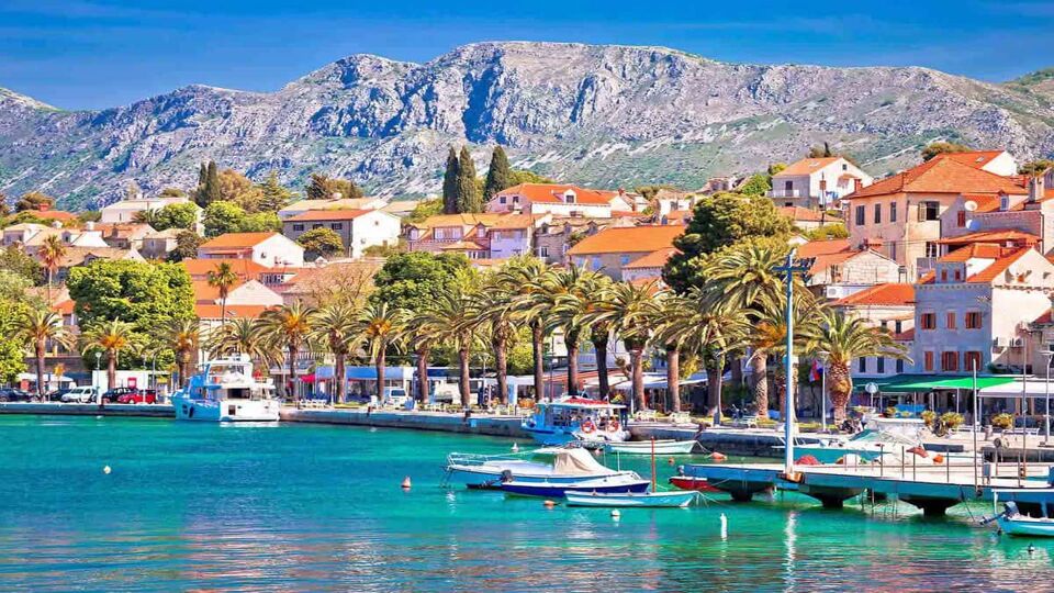 Town of Cavtat colorful Adriatic waterfront view, south Dalmatia, Croatia