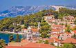 Town of Cavtat towers and waterfront view, south Dalmatia, Croatia
