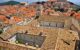 the Franciscan Monastery and roof tops of the UNESCO listed city of Dubrovnik, Croatia