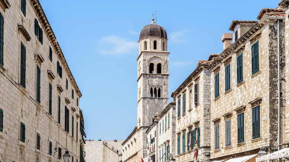 Franciscan monastery bell tower in Dubrovnik, Croatia