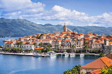 landscape of Korcula's Old Town