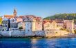 view of Korcula old town from the water