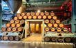stacks of barrels of guinness inside inside the Guinness Storehouse experience