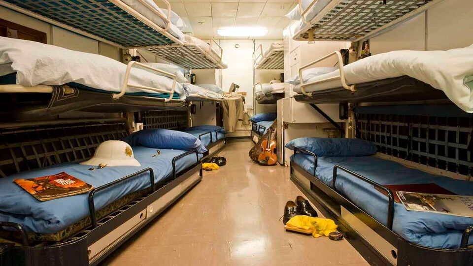 Crew's bunk beds on Royal Yacht Britannia