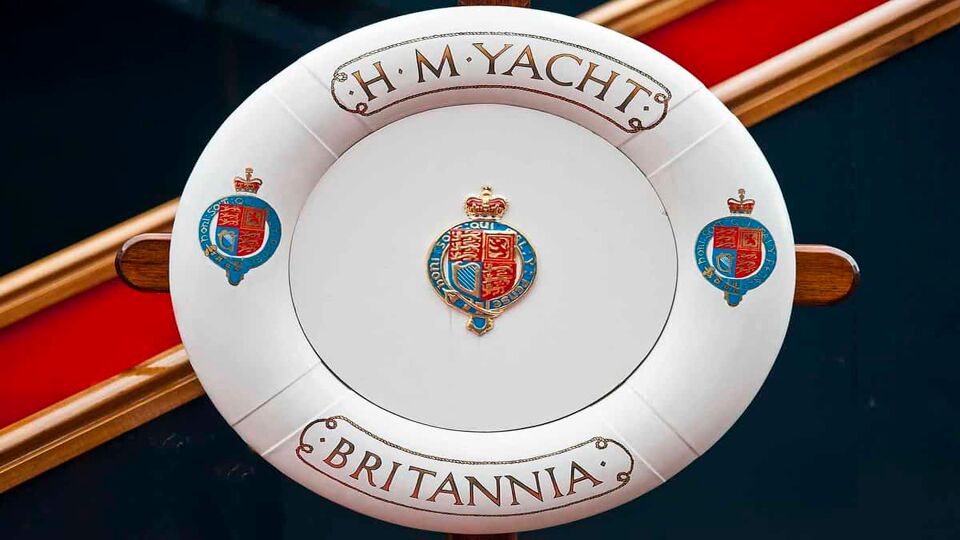 Close up of life bouy on Royal Yacht Britannia