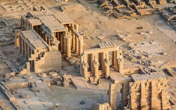 Aerial view of ancient ruins - Ramesseum, Luxor, Egypt